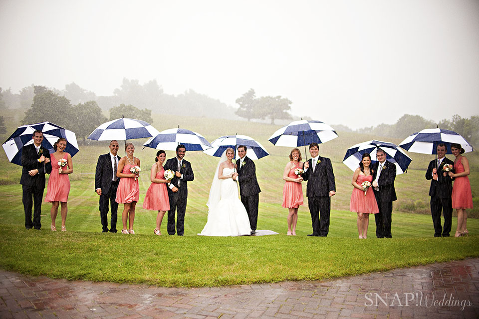 Snap Weddings Rainy Wedding Bridal Party